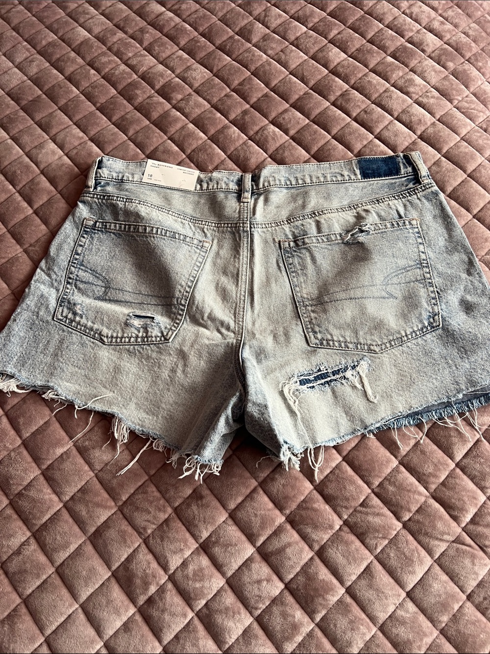 American Eagle Outfitters Light Blue Distressed Denim Cutoff Shorts - Picture 4 of 5